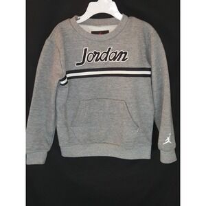 Jordan Kids Gray Pullover Sweatshirt Long Sleeve Pocket Top 4T Toddler‎
